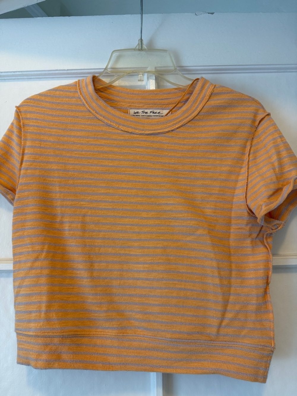 We The Free Orange and Cream Striped Kids Tee